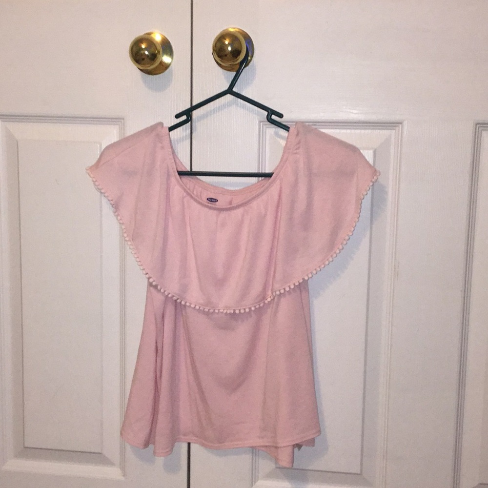 girls ruffled pink shirt